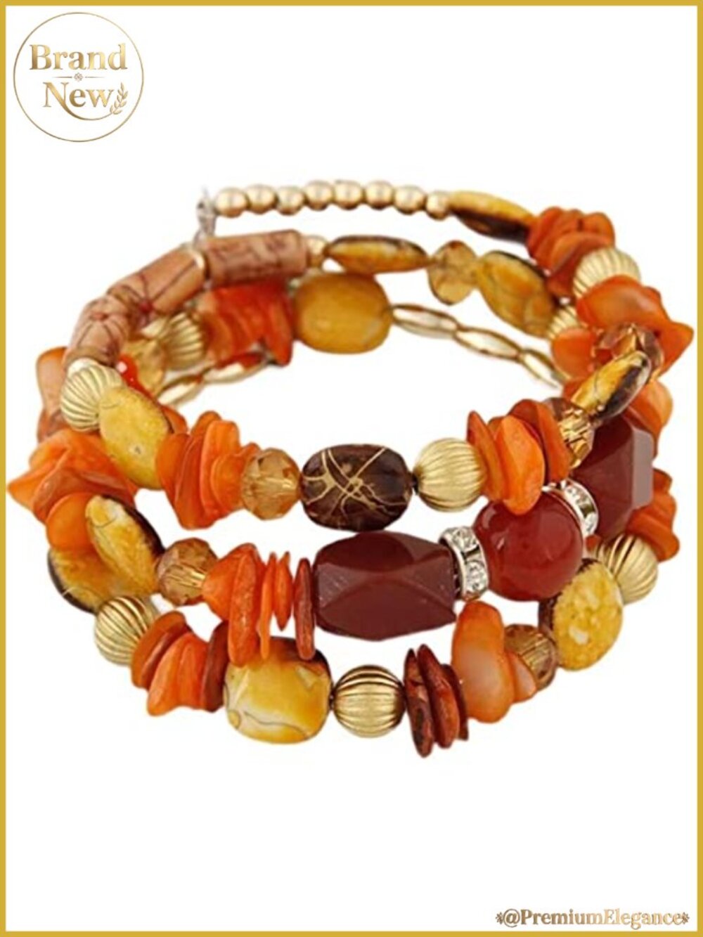 Multilayer Agate Stone Charm Bracelet Set Boho Turquoise Wrap Bangles Handmade